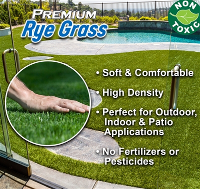 Premium Rye Grass Synthetic Landscape Turf - 3 feet x 5 feet