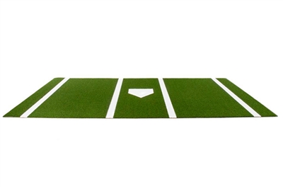 Platinum Synthetic Turf Baseball/Softball Hitting Mat with Home Plate and Lines, Green- 6 feet x 12 feet