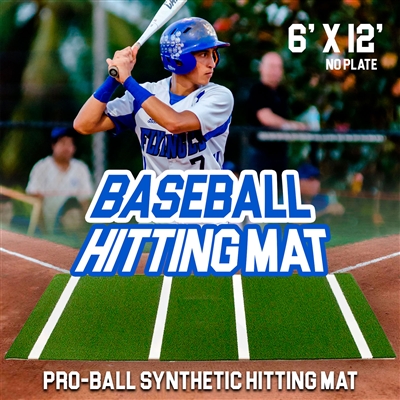 Pro-Ball Synthetic Turf Baseball/Softball Hitting Mat No Plate - 6 feet x 12 feet