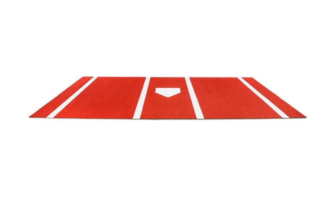 Platinum Synthetic Turf Baseball/Softball Hitting Mat with Home Plate and Lines, Clay- 7 feet x 12 feet