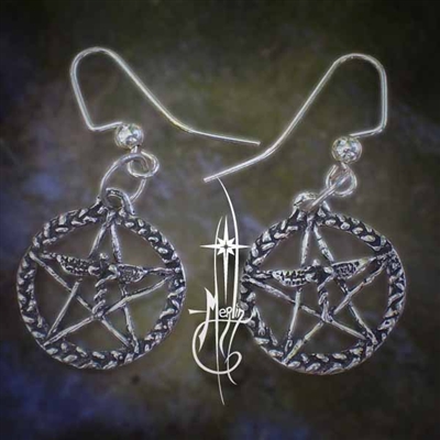 Caduceus Pentacle Earrings