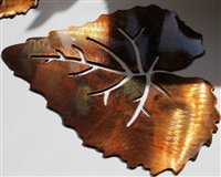 Single Aspen Leaf Metal Art Decor Accent