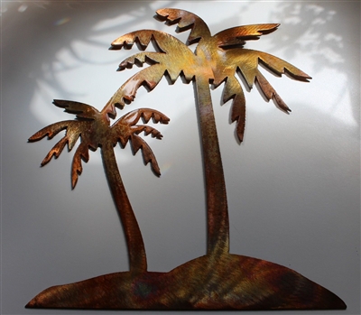 Two palm Island Metal Wall Art