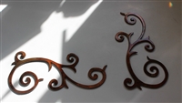 Decorative Scroll Duo Copper/Bronze plated Metal Art Decor (Sm.)