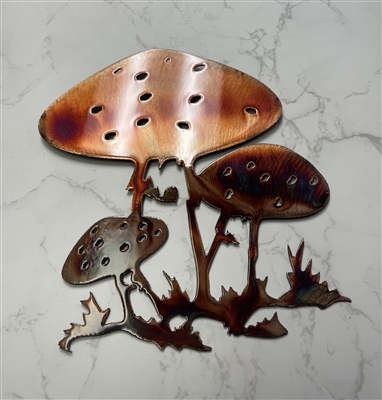 3 In One Mushroom Metal Wall Art Accent