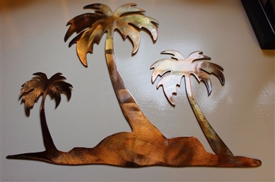 Three Palm Island Metal Wall Art