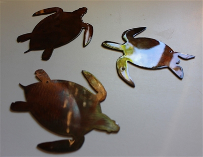 Small Sea Turtle Trio Copper/Bronze