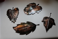 Leaf Assortment (4) Set 1 Metal Art Decor Copper/Bronze
