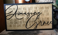 Amazing Grace Wooden Sign DÃ©cor 18" x 10"