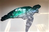 Aquatic Sea Turtle Metal Decor teal tinged