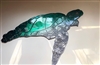 Aquatic Large Sea Turtle Metal Decor Teal Tinged 34"