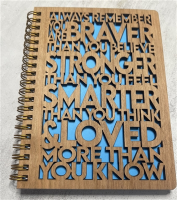 Always Remember Engraved Wooden Notebook