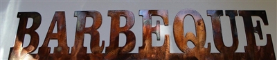 Barbeque Metal Wall Art Sign Copper/Bronze Plated