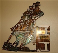 Barrel Racing Metal Wall Art