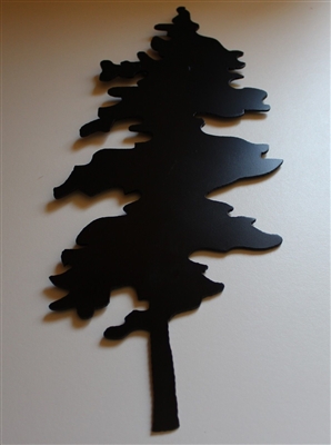 Pine Tree in Black Metal Wall Decor