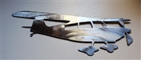 Flying Cessna Metal Wall Art Decor Silver