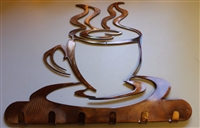 Coffee Cup Key/Kitchen Utensil Holder - Copper/Bronze