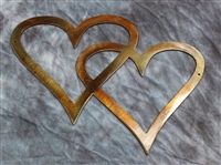 Double Hearts Metal Wall Accents Copper/Bronze