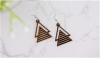 Double Triangles Wood Earrings