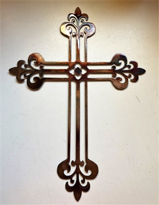 Fleur de Lis  Metal Wall Art Cross