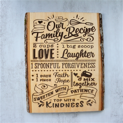 Our Family Recipe Home Decor Sign