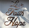 love faith hope metal wall art accents