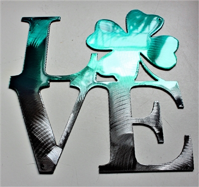 Love St Patricks Love Irish Love Shamrock Metal Art