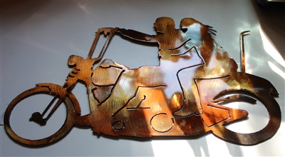 Motorcycle Duo Riding in the Wind Metal Wall Decor