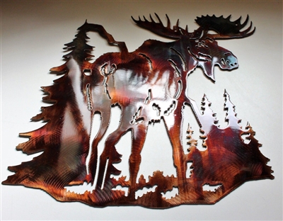 Mountain Dwelling Moose Metal Wall Art