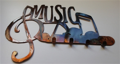 Music w/ Notes Key Rack - Copper/Bronze