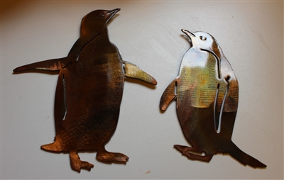 Penguin Pair Metal Wall Art