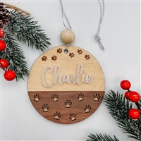 Pet Ornament - Personalized | 2 layer paw print cat or dog