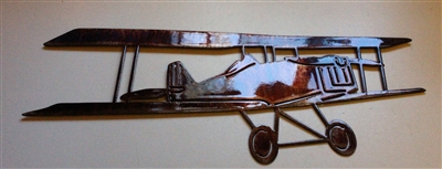 Bi-Wing Metal Wall Art Airplane