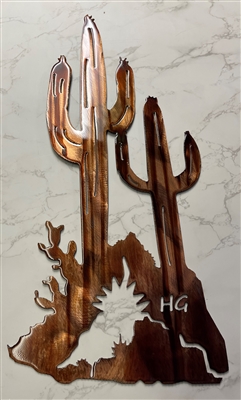 SAGUARO CACTUS METAL ART PIECE BY HGMW 19" x 9