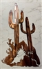 Saguaro Cactus - Metal Wall Art - Copper Plated 30" x 12 1/2"