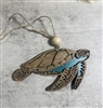 Swimming Sea Turtle Layered Ornament