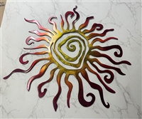 Fiery Arizona Sun Metal Wall Art Decor 24"