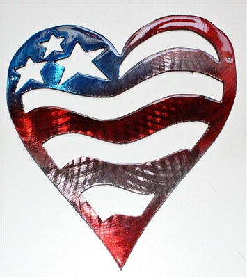 Patriotic Heart Metal Wall Art