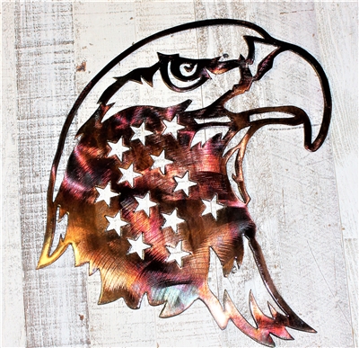 Patriotic Stars Eagle Head Metal Wall Art Decor
