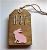 HOP Bunny Wooden Tag