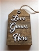 Love Grows Here Wooden Tag Tiered Tray Shelf Accent