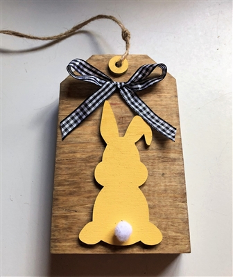 Bunny Butt Wooden Tag