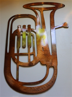 Tuba Metal Wall Art Decor Copper/Bronze Plated