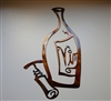 Vino! Metal Wall Art Decor, Wine Bottle and opener Copper & Bronze Plated