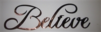"Believe" Metal Word Art Copper/Bronze Plated