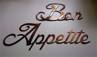 Bon Appetite Metal Word Art Decor Copper/Bronze Plated