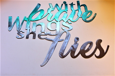 with brave wings she flies  Metal Wall Art