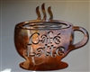 Cafe Latte Mug Metal Wall Art Decor Copper/Bronze Plated