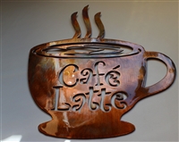 Cafe Latte Mug Metal Wall Art Decor Copper/Bronze Plated