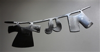 Clothes Line Metal Wall Art - Polished Silver